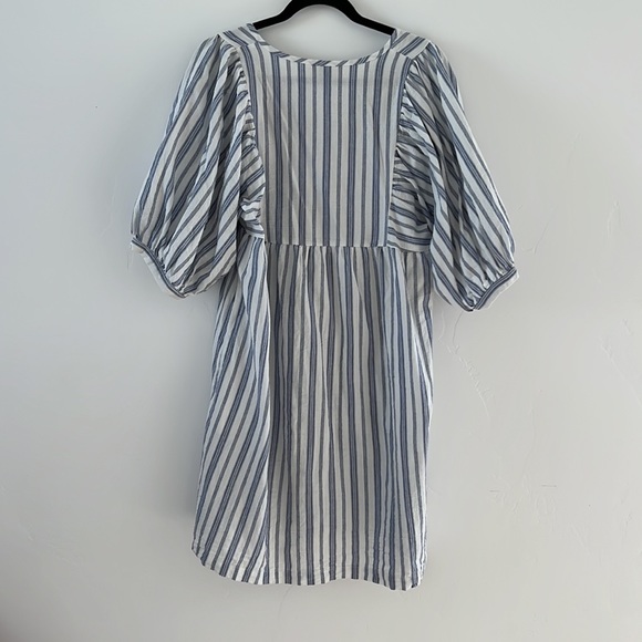 Universal Thread Puff Sleeve Blue and White Stripe Dress - Picture 4 of 4